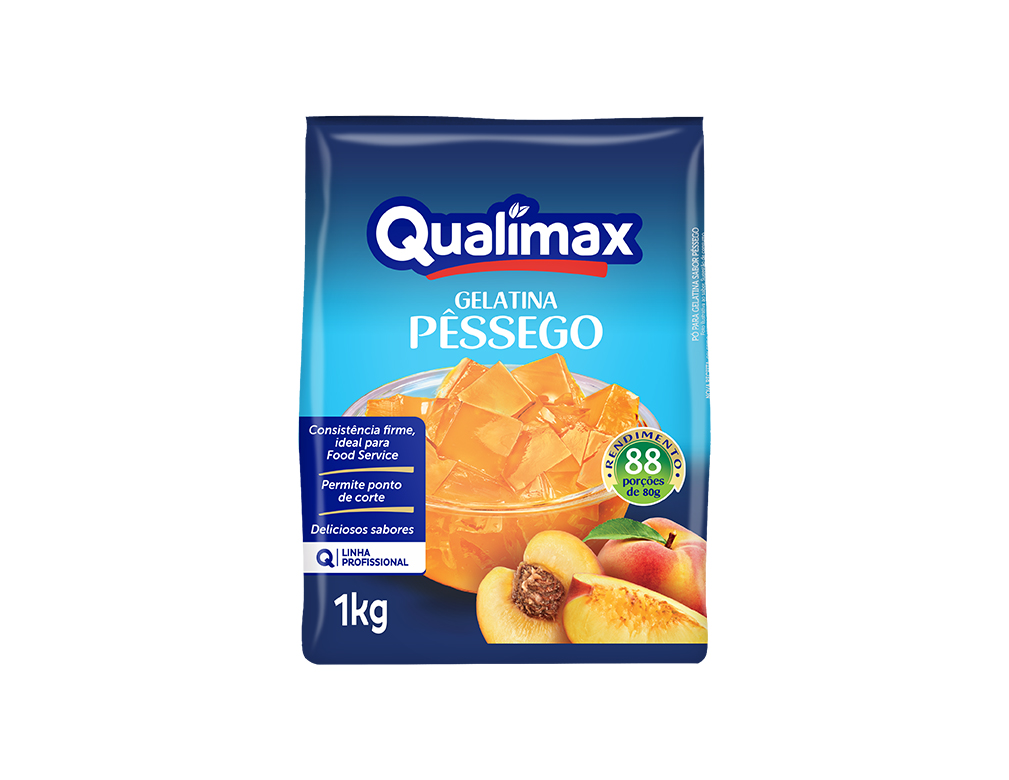 GELATINA PÊSSEGO QUALIMAX 1 KG (CX 10 PCT)